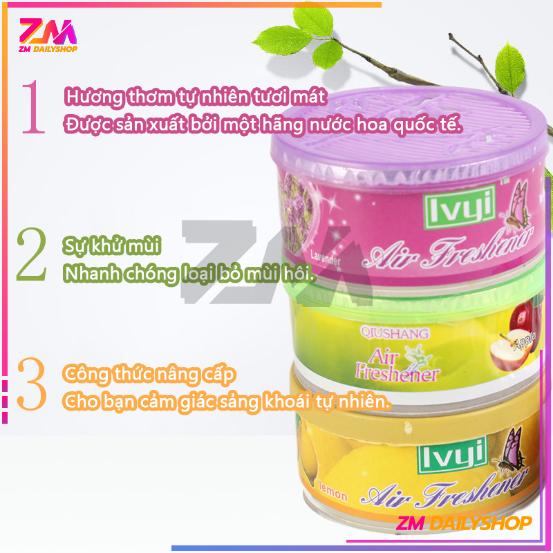 Hộp Sáp Thơm Dáng Tròn Để Nhà Vệ Sinh,  Phòng Ngủ, Nhà Tắm- Sáp Tự Nhiên Khử Mùi Hôi Để Tủ Quần Áo, Ô Tô