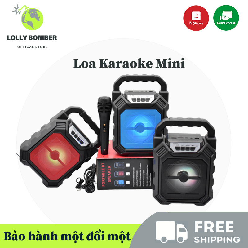 Loa Bluetooth Không Dây,Loa Karaoke Mini Micro-Loa Micro Cầm Tay SK-668(Có Microphone)