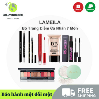 Lameila bộ trang điểm cá nhân 7 món tiện lợi,kem bộ makeup đầy đủ set trang điểm,bộ makeup đầy đủ set trang điểm