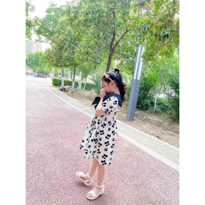 Dép Bé Gái Đi Học, Dép Quai Hậu Sandal Quai Ngang, Đế Mềm, Đính Nơ Hạt Cho Bé Gái