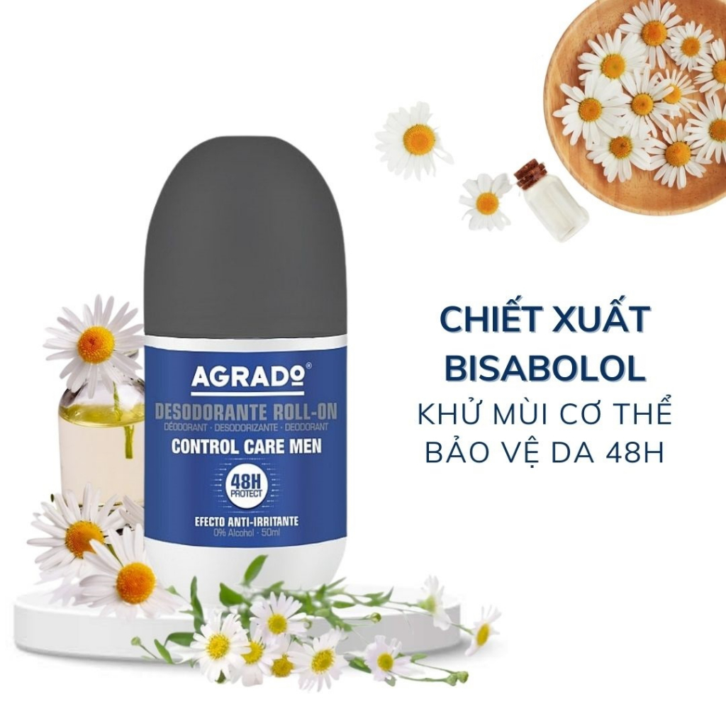 Lăn khử mùi Agrado chiết xuất bisabolol dành cho nam 50ml