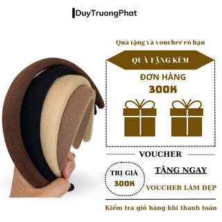 Băng đô cài tóc bảng to nhiều tone màu