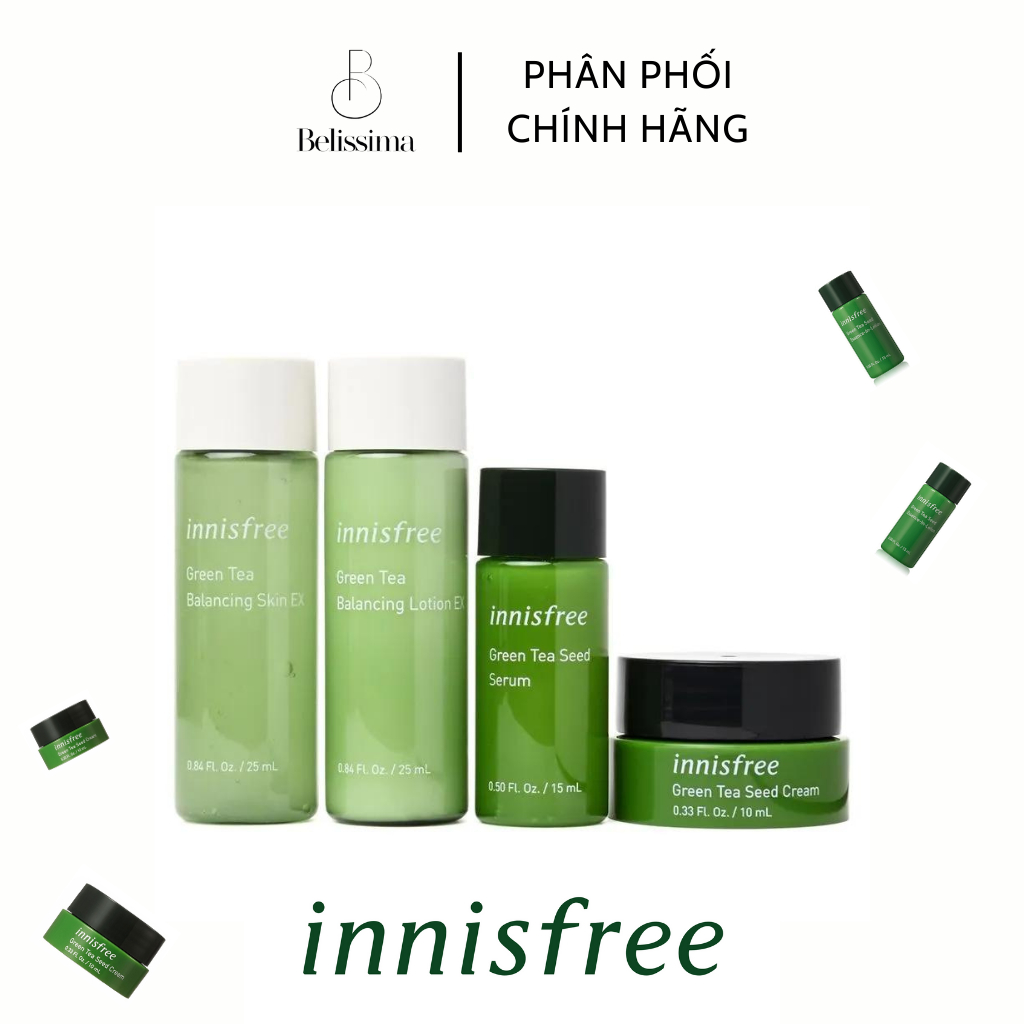 Bộ dưỡng da mini chiết xuất trà xanh Innisfree Green Tea Special Kit Date 29/10/2023