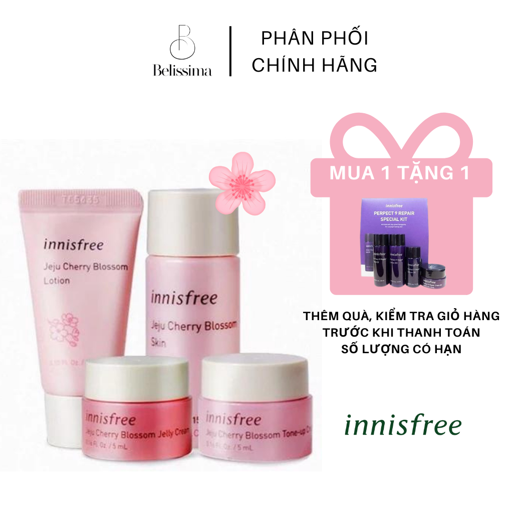 Bộ Dưỡng Hoa Mini Chiết Xuất Hoa Anh Đào-Innisfree JeJu Cherry Blossom Special Kit - set 4 món Date 24/9/2023