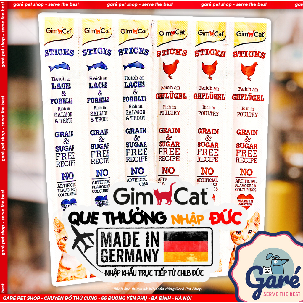 Que thưởng Đức cho Mèo GimCat Stick ăn vặt hương vị từ Gà Cá sản  Garé Pet Shop