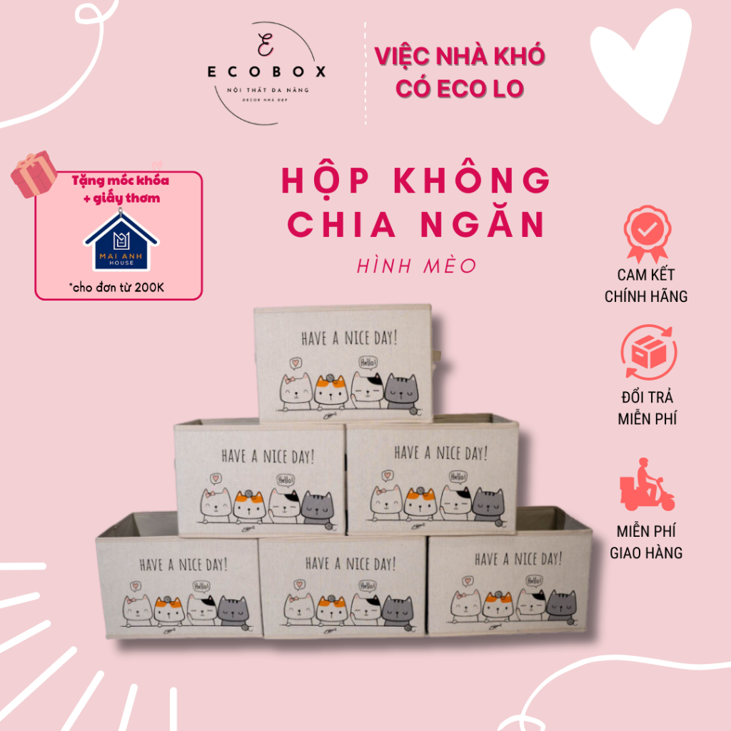 Hộp đựng quần áo 1FM cao cấp - Hộp vải đựng đồ chơi đa năng có nắp đậy tiện lợi hàng xuất Nhật HD1FM - rubyhomestore