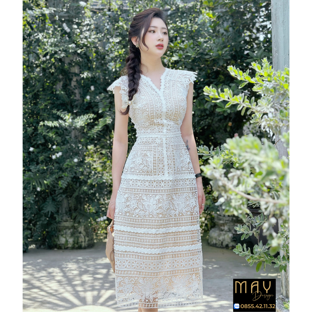 Đầm Thiết Kế MAY CH47 NN3 Chất Liệu Ren Cao Cấp - Đầm Dự Tiệc Sang Trọng Chuẩn MAY