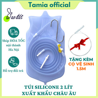 Thải độc đại tràng cà phê cafe hữu cơ túi silicone 2l + tặng cọ vệ sinh 1.5m sao đất
