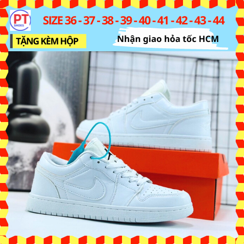 (TẶNG KÈM HỘP) Giày Thể Thao Nam Nữ _𝗡𝗜𝗞𝗘_𝗝𝗢𝗥𝗗𝗔𝗡 𝗟𝗢𝗪 màu Trắng Cặp đôi Couple Thời Trang | TRÙM GIÀY PT