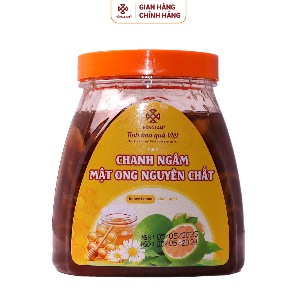 Chanh ngâm mật ong nguyên chất Hồng Lam, dạng hộp (200gr, 400gr). Có vị Chua Ngọt