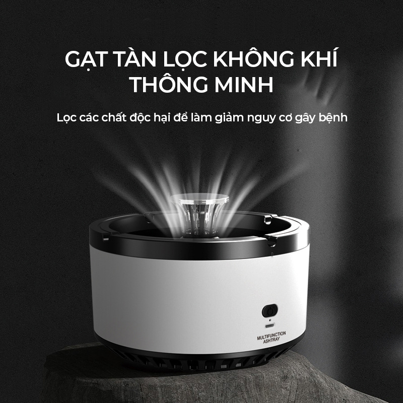 Gạt tàn thuốc lá thông minh, Gạt tàn lọc không khí sang trọng bằng ion âm