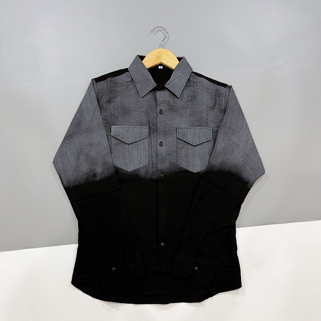 Áo sơ mi nam tay dài chất đũi hàn mềm mịn loang màu mẫu mới cao cấp-AHFASHION