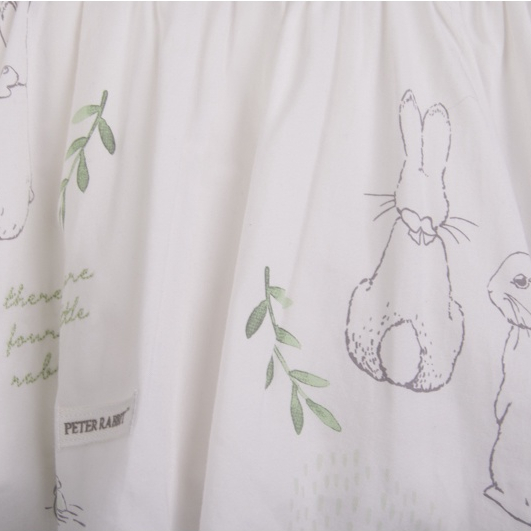 Đầm sơ sinh bé gái PETER RABBIT màu trắng 0-3 tháng xuất dư
