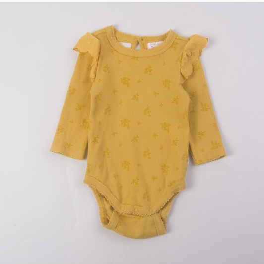 Áo liền quần bé gái bodysuit sơ sinh SPROUT dài tay 0-3 tháng xuất dư