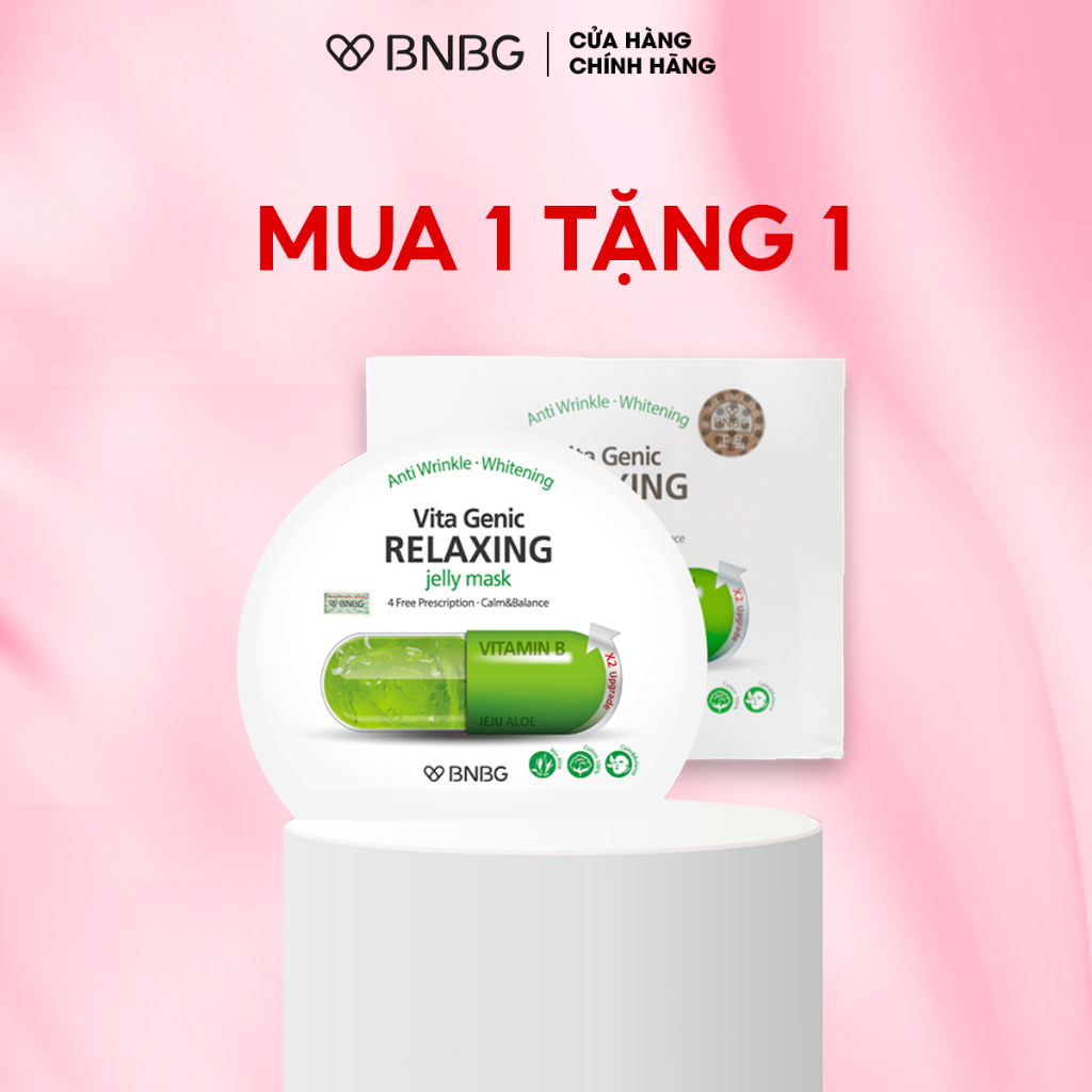 (Mua 1 Tặng 1) - Combo 10 mặt nạ phục hồi da BNBG Vita Genic Relaxing Jelly Mask 30mlx10