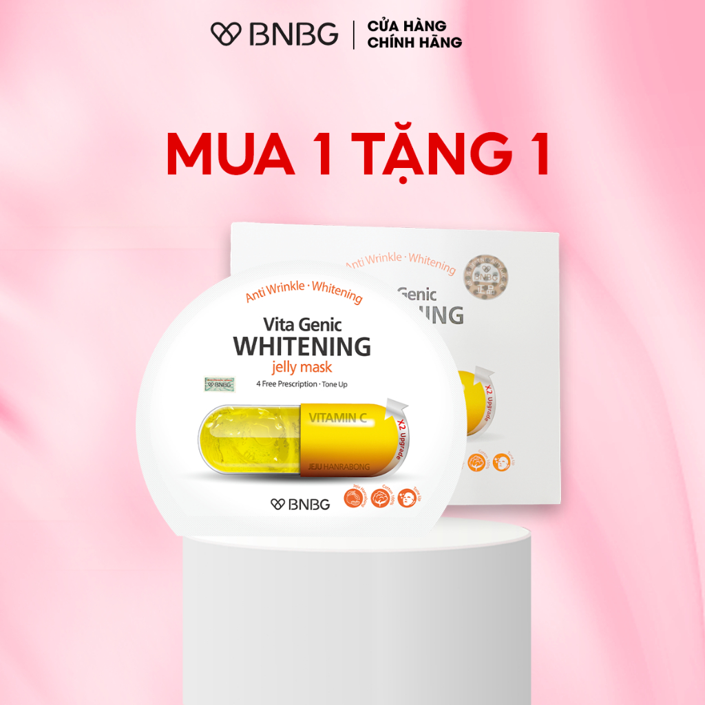 (Mua 1 Tặng 1) - Combo 10 mặt nạ dưỡng trắng da BNBG Vita Genic Whitening Jelly Mask 30mlx10