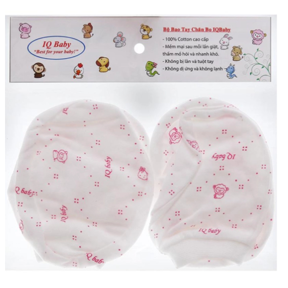 Bao tay bao chân trẻ sơ sinh dành cho bé từ 0 - 3 tháng tuổi. IQ Baby