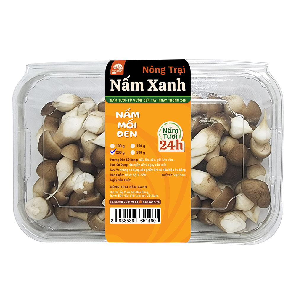 Nấm Mối Đen Baby Tươi 100gr 200gr Hình Dáng Nhỏ Nhắn Giàu Dinh Dưỡng - Nấm Xanh