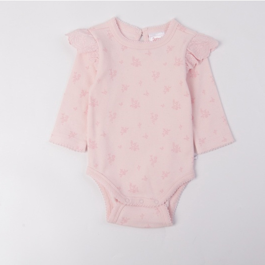 Áo liền quần bé gái bodysuit sơ sinh SPROUT dài tay 0-3 tháng xuất dư