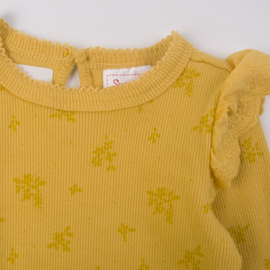 Áo liền quần bé gái bodysuit sơ sinh SPROUT dài tay 0-3 tháng xuất dư
