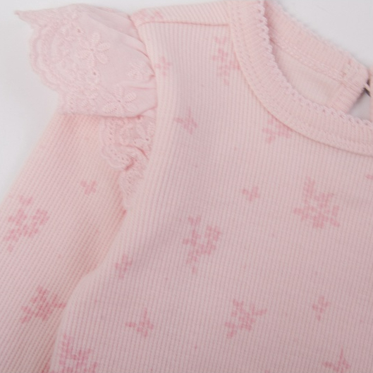 Áo liền quần bé gái bodysuit sơ sinh SPROUT dài tay 0-3 tháng xuất dư