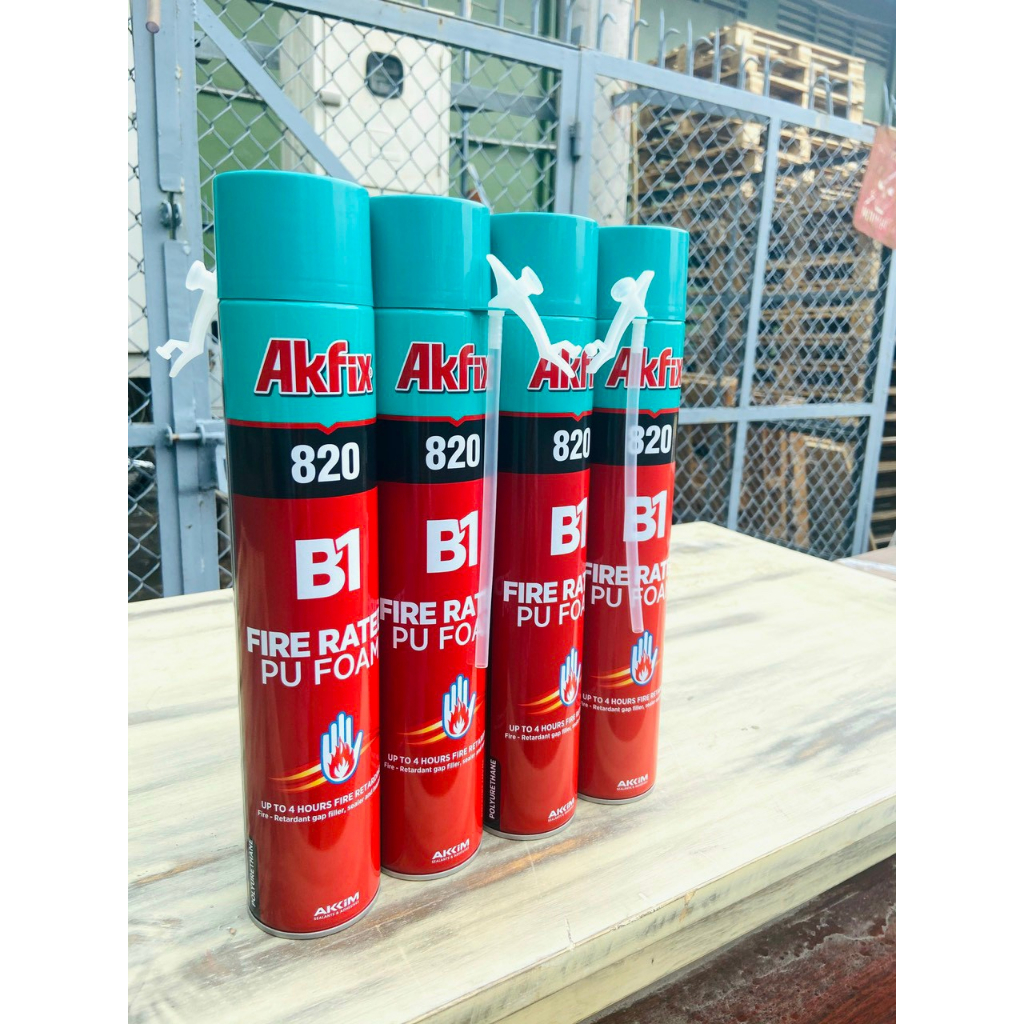 Keo bọt nở foam chống cháy B1 Fire Rated Akfix kèm vòi bơm keo chịu lửa lên đến 217 phút (nhập khẩu Thổ Nhĩ Kì)