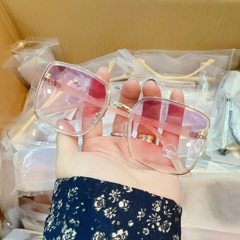 Kính Vuông V10 Chà Neo Chữ X Màu Hồng Baby Đáng Yêu Hot Hit