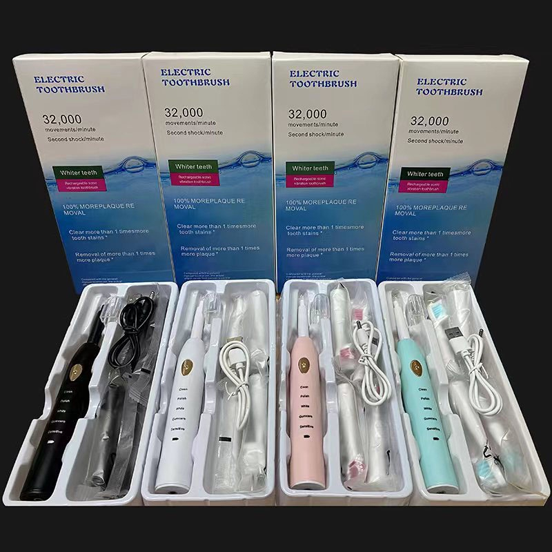 Bàn Chải Điện, Bàn Chải Đánh Răng Điện Tự Động 5 Chế Độ Thông Minh HOUSESHOP68 - Tặng Kèm 3 Đầu Thay Thế