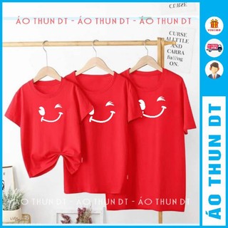 BST áo thun gia đình màu đỏ, in decal, đủ size