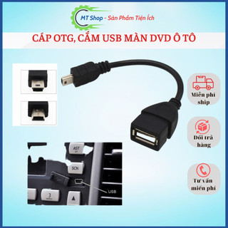 Cáp otg đầu vuông mini usb to usb. cáp cắm usb ô tô