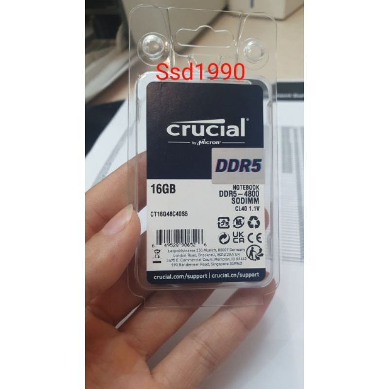 RAM Laptop DDR5 Crucial - 8Gb 16Gb 32GB bus 4800Mhz