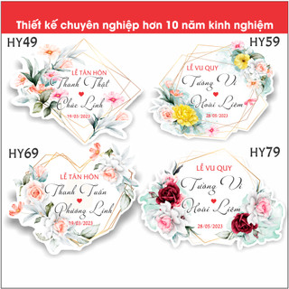 Tấm form trang trí tiệc cưới hỏi sinh nhật in nội dung theo yêu cầu của khách