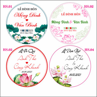 Tấm Form tròn để treo trang trí tiệc cưới_in nội dung theo yêu cầu của khách