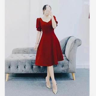 Đầm cổ tim basic 2 màu (kèm hình thật)