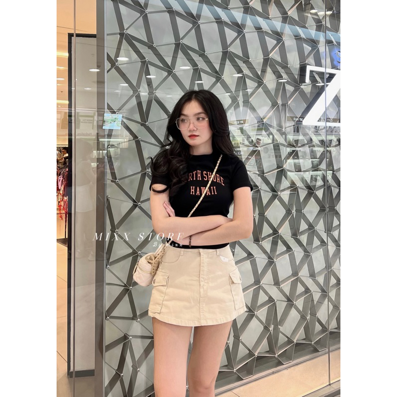 Áo thun chữ phom babytee chất cotton dày dặn phom ôm tôn dáng