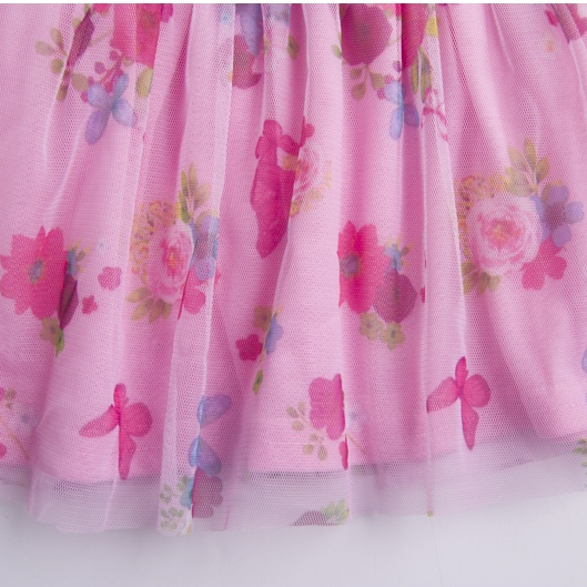 Đầm sơ sinh bé gái BABY màu hồng đầy tháng 0-3 tháng xuất dư