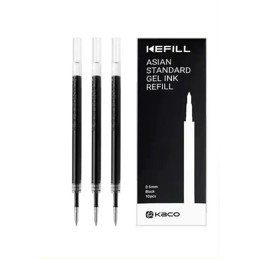 COMBO 10 Ngòi Kaco Đen + 1 Bút Gel Kaco Pure Đen