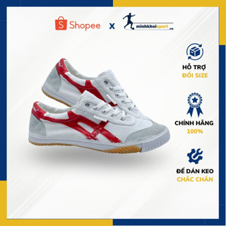 Giày Bata Thượng Đình Vải Trắng Sọc Đỏ Đế Cao Su Cao Cấp, Giày Thể Thao Lao Động Chính Hãng Công Ty