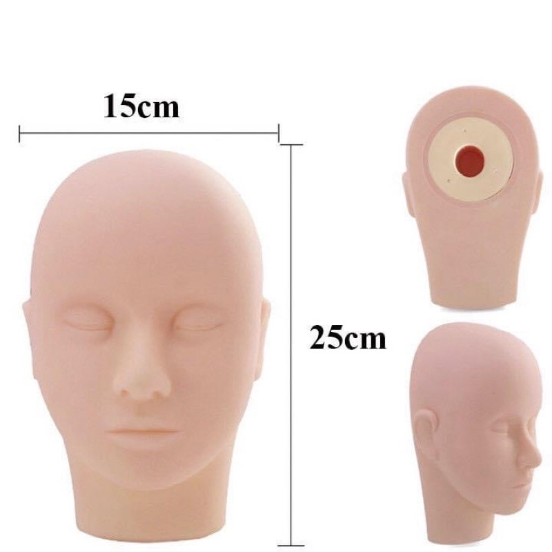 Đầu Manocanh Silicon,Đầu Manocanh Massage, Mặt Canh Tập Nối Mi Cho Học Viên