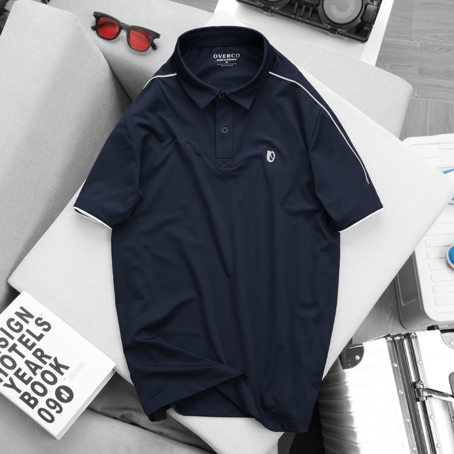 ÁO Polo Nam Leat OVERCO Chất Vải Cotton USA Mềm Mịn Thoáng Mát Phối Viền Thể Thao