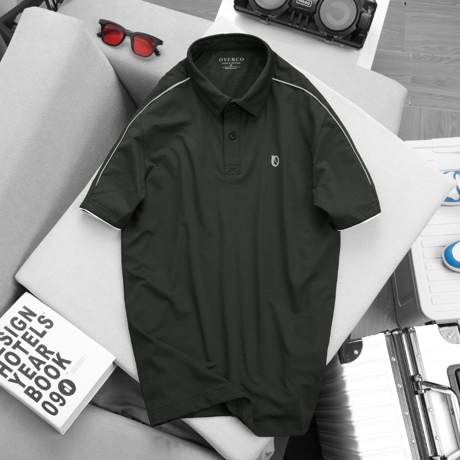 ÁO Polo Nam Leat OVERCO Chất Vải Cotton USA Mềm Mịn Thoáng Mát Phối Viền Thể Thao