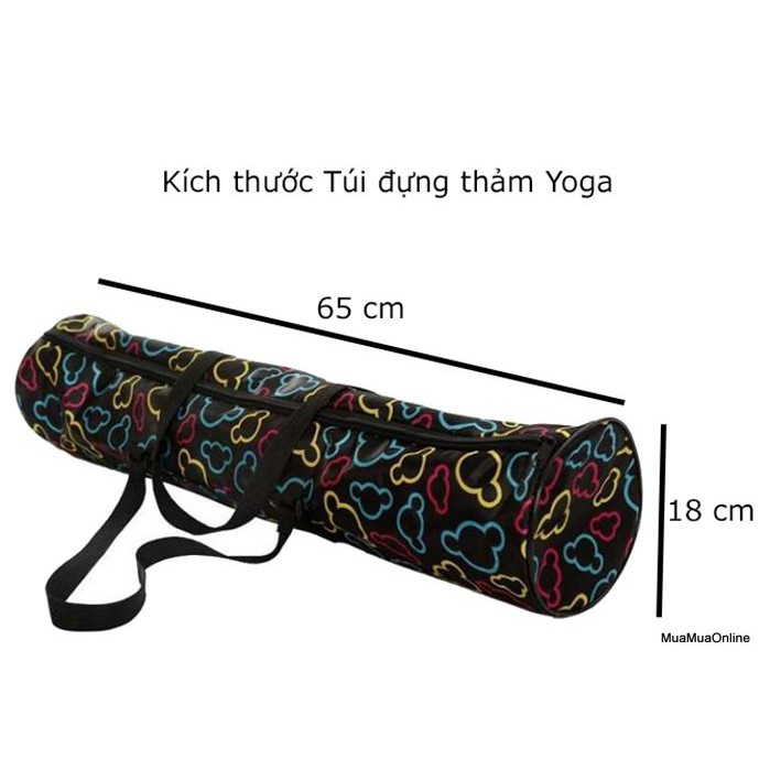 Túi đựng thảm YOGA vải dù chống thấm nước hoa văn nhiều màu có khóa kéo dụng cụ Yoga