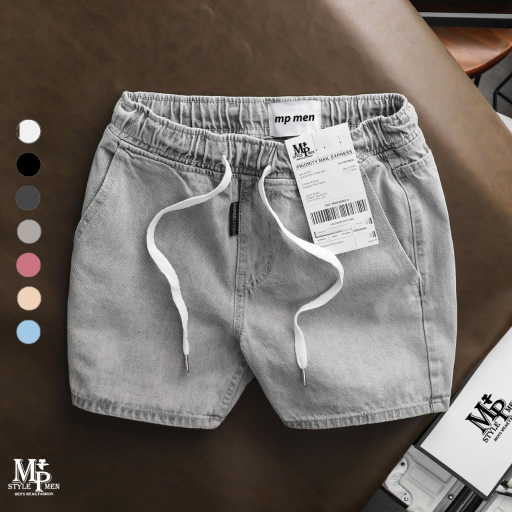FREESHIP-Quần short Jean trên gối chất vải Denim co giản thoải mái đứng form MP MEN 002