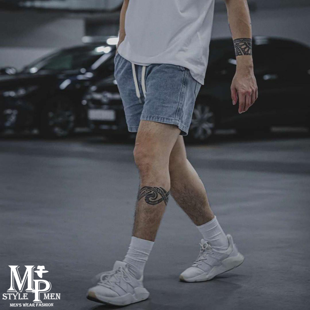FREESHIP-Quần short Jean trên gối chất vải Denim co giản thoải mái đứng form MP MEN 002