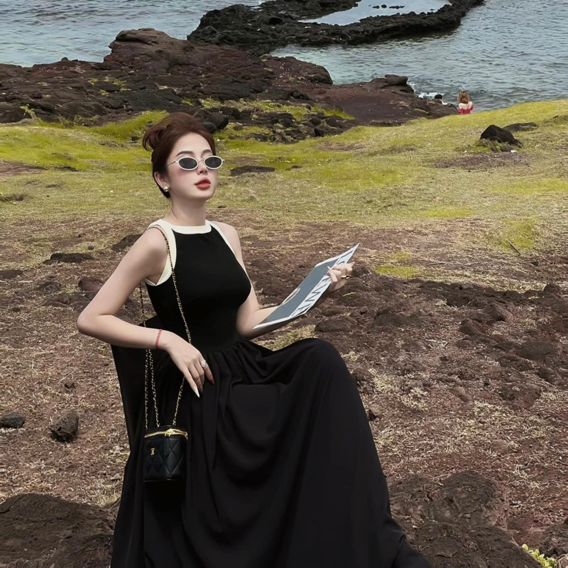 Đầm 𝒁𝒂𝒏𝒏𝒊𝒆 𝑫𝒓𝒆𝒔𝒔 thiết kế liền off-shoulder TKCC Bageo