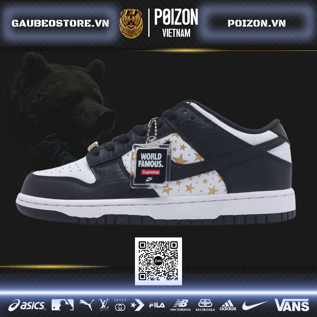 Giày Best Original Quality *like*auth like*authentic Sneaker *_Supreme x _Nike_ SB Dunk Low_* DH3228-102