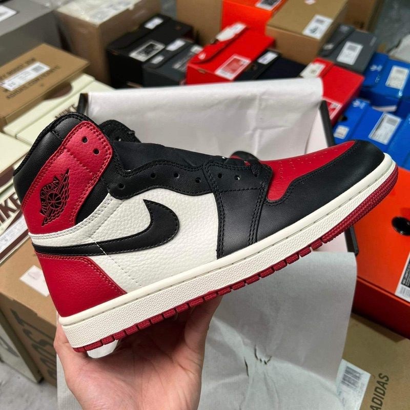 giày Jordan 1 high Bred toe | Cao cấp