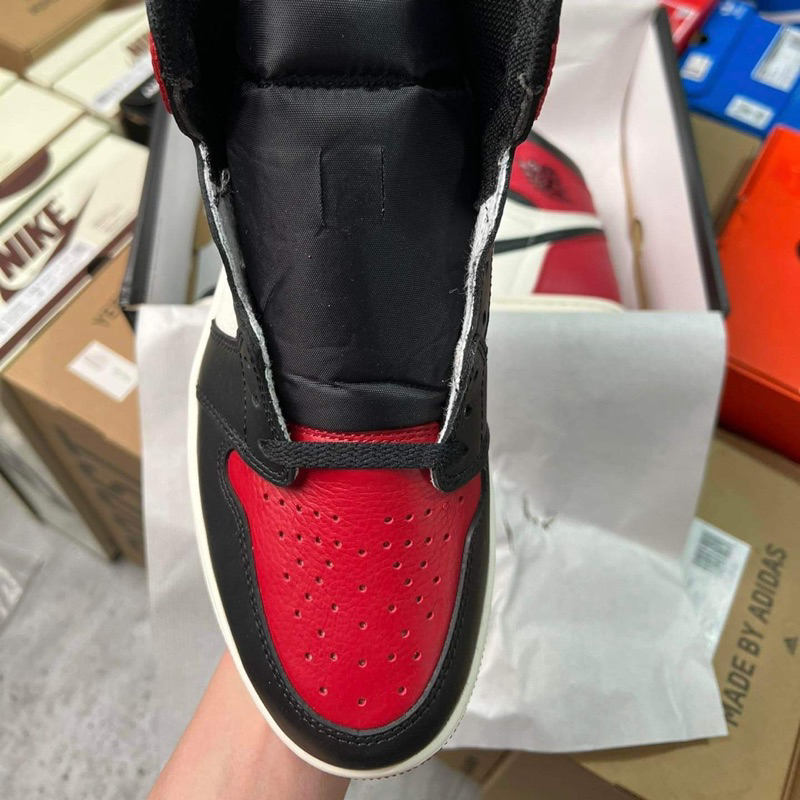 giày Jordan 1 high Bred toe | Cao cấp