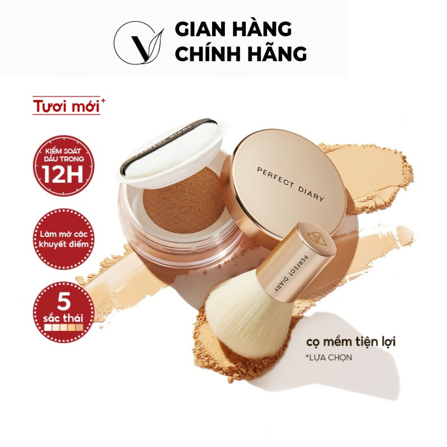 Phấn phủ dạng bột Perfect Diary chống thấm nước kiểm soát dầu nhiều màu tùy chọn 7g VM_Cosmetic