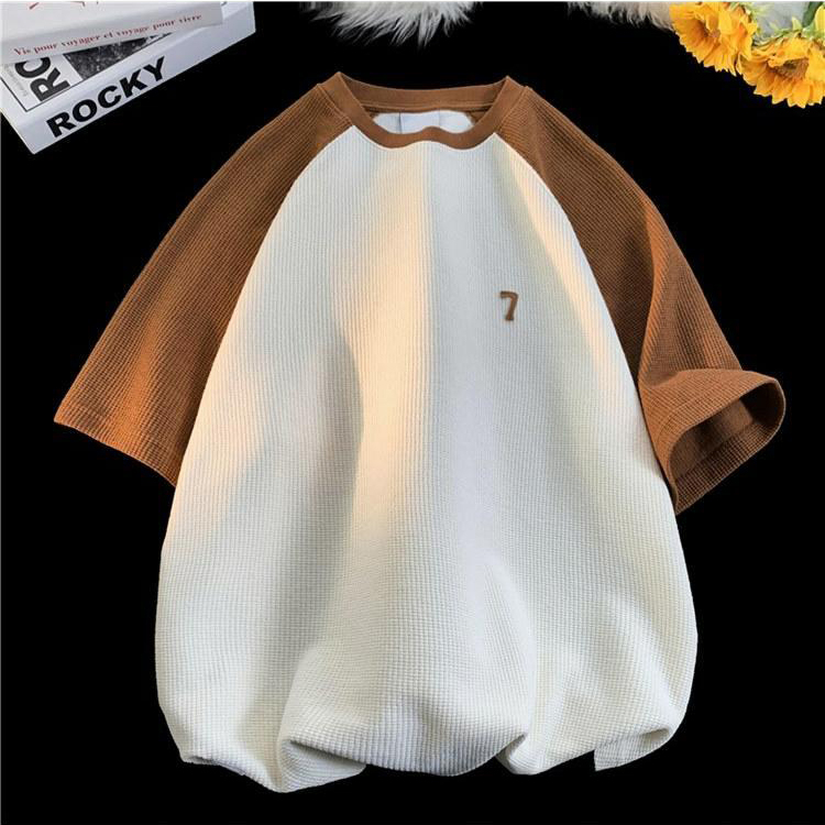 Áo phông Raglan form rộng chất vải tổ ong -Maylinh shop - Áo thun tay lỡ nam nữ đều mặc được